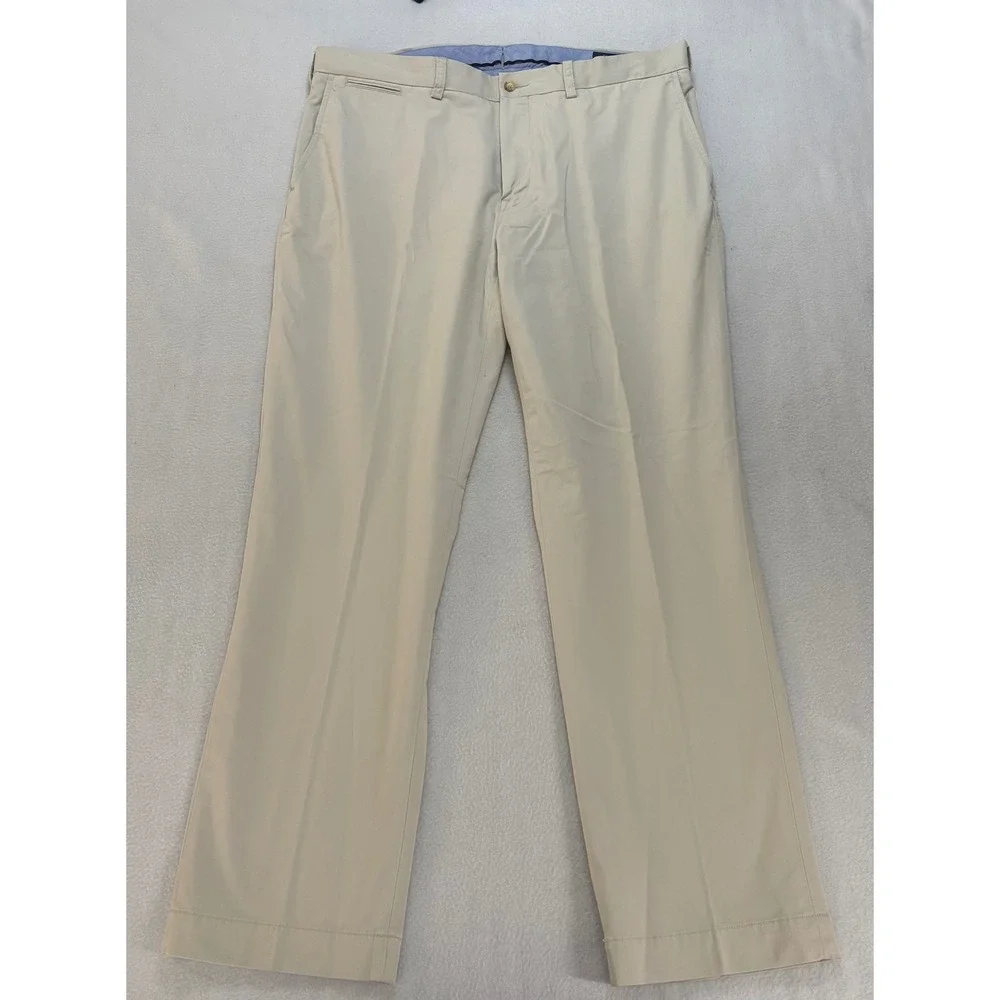 Polo Ralph Lauren Mens 38x32 Stretch Classic Fit Chino Pants Tan Khaki Cotton